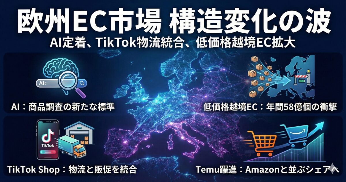 【海外ニュース】AI活用の定着、TikTokの物流統合、低価格越境ECの拡大──欧州EC市場で進む構造変化