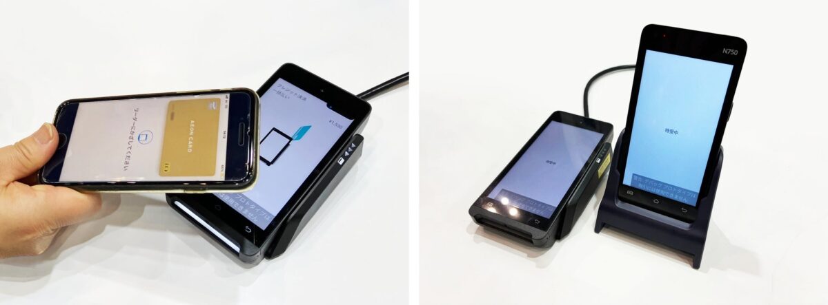 デモンストレーションの様子/「N750P/N750」展示の様子